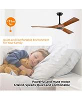 Streamdale Furniture Modern 52" Ceiling Fan with Remote Control, Reversible Motor