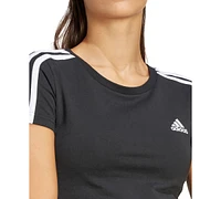 adidas Women's Essentials 3 Stripes Cropped "Baby" T-Shirt