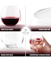 Zulay Kitchen Piece Stemless Wine Glasses Set