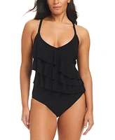 Beyond Control Women's Tiered Ruffle One-Piece Swimsuit