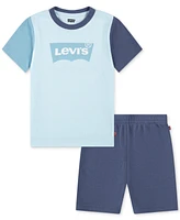 Levi's Toddler & Little Boys Logo Colorblock Knit Shorts Set