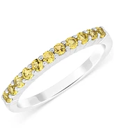 Swiss Blue Topaz Band (1/5 ct. t.w.) in Sterling Silver (Also available in Additional Gemstones)