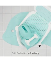 Jool Baby Baby Bather Bath Support with Thermometer for Bathtub or Sink (0-6 Months) Slip-Resistant & Ergonomic for Newborn (Aqua)