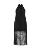 City Chic Women's Calypso Fringe Dress