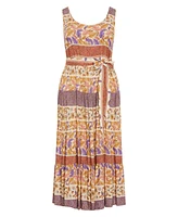 City Chic Plus Sasha Border Maxi Dress