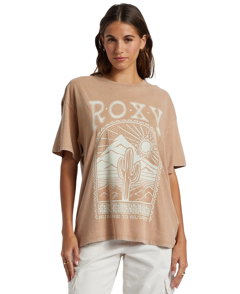 Roxy Juniors' Saguaro Crewneck Short-Sleeve Graphic T-Shirt