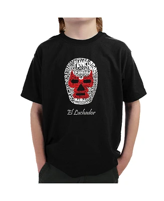 La Pop Art Boys Word T-shirt - Mexican Wrestling Mask