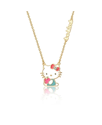 Hello Kitty Sanrio Crystal "Be Kind" Apple Necklace - 18'' Chain