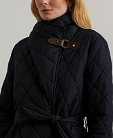 Lauren Ralph Women's Asymmetric Belted Quilted Coat