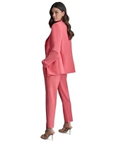 Dkny Double Breasted Long Sleeve Blazer Essex Mid Rise Straight Leg Ankle Pants Crewneck Layered Look Sleeveless Top