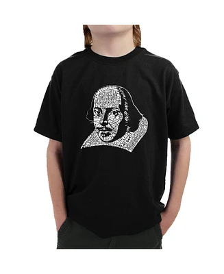 La Pop Art Boys Word T-shirt - The Titles Of All William Shakespeare'S Comedies & Tragedies