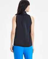 Bar Iii Women's Sleeveless Tie-Neck Blouse