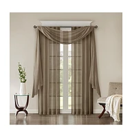 Madison Park Harper Solid Crushed Scarf Sheer Curtain