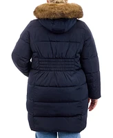 Michael Kors Plus Faux-Fur-Trim Hooded Puffer Coat, Created for Macy's