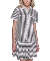 Karl Lagerfeld Paris Women's Striped Button-Front Dress