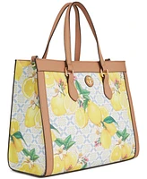 Giani Bernini Lemon Print Saffiano Medium Book Tote, Created for Macy's