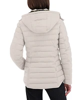 Nautica Women's Faux-Fur-Trim Hooded Packable Puffer Coat