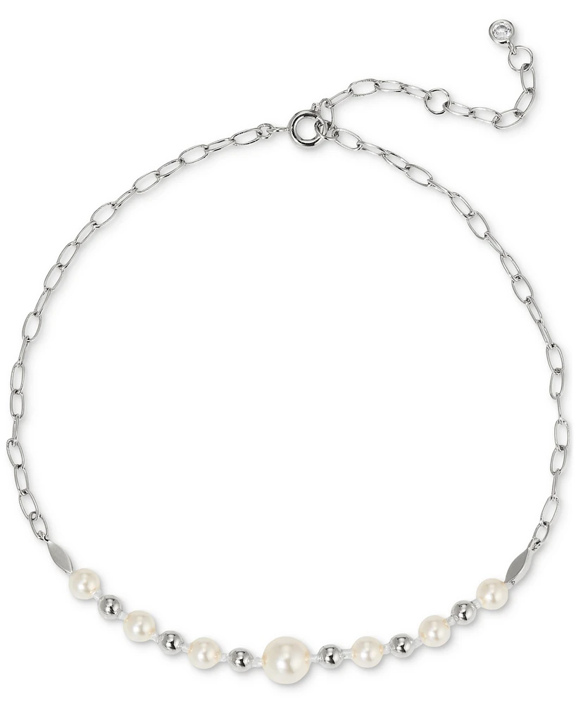 Ajoa by Nadri Silver-Tone Imitation Pearl Ankle Bracelet