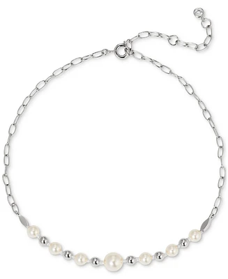 Ajoa by Nadri Silver-Tone Imitation Pearl Ankle Bracelet
