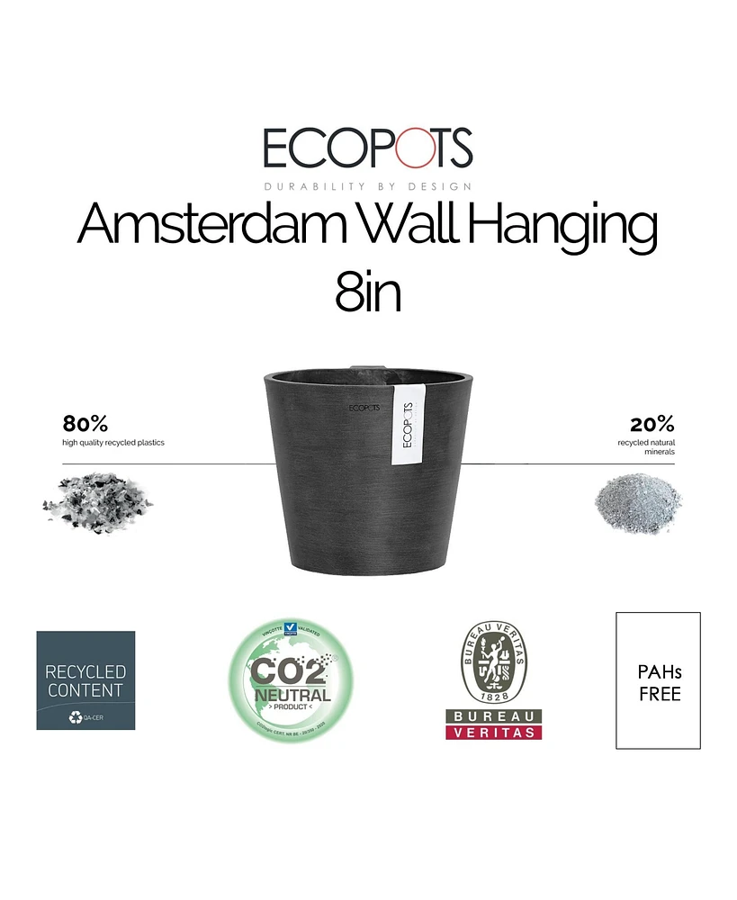 Ecopots Modern Amsterdam Round Wall Flower Pot