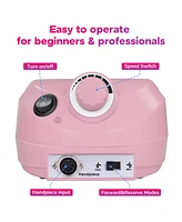 Byootique 30000RPM Pro Pink Electric Nail Drill File Buffer 6 Bits Manicure Pedicure Kit