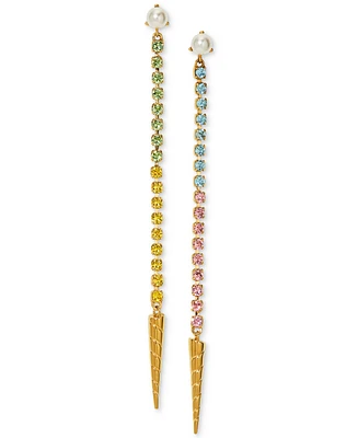 Ajoa by Nadri 18k Gold-Plated Crystal & Imitation Pearl Linear Drop Earrings