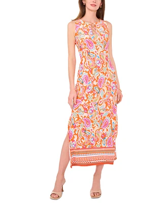 Msk Women's Printed Hardware Sleeveless Maxi Dress