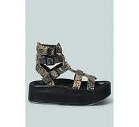 Cruz Womens Gladiator Platform Leather Sandal