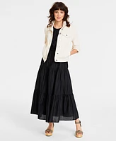 On 34th Women's Back Cutout Crewneck Midi Dress, Created for Macy's