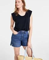 On 34th Women's Scoop-Neck Rolled-Sleeve T-Shirt, Created for Macy's