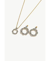 Ysabel Pave Eternity Twist Hoop Pendant Necklace