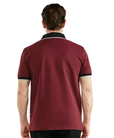 Men's Classic-Fit Cotton-Blend Pique Polo Shirt with Contrast Collar