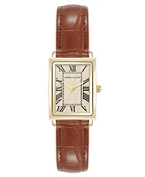 Anne Klein Women's Quartz Brown Leather Band Watch, 21mm