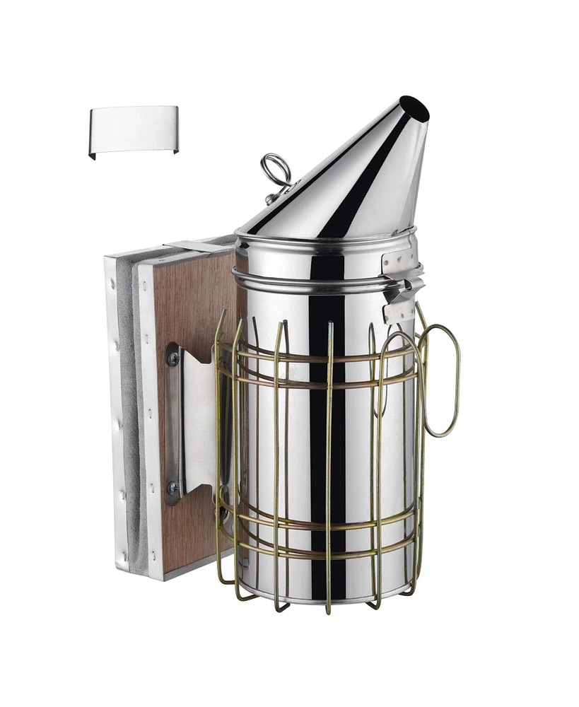 Yescom 11" Bee Hive Smoker Stainless Steel w/ Heat Shield Protection Calming Beekeeping Equipment