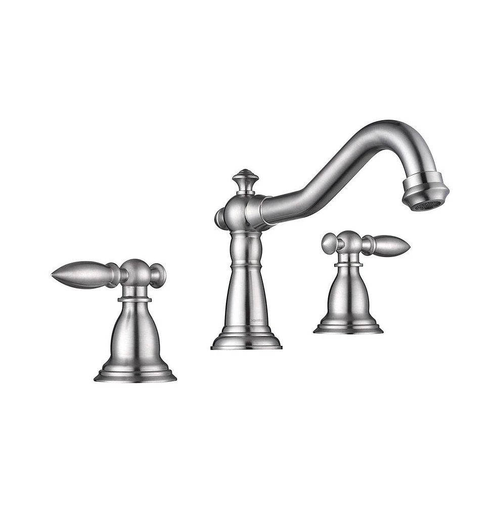 Yescom Vintage Like 3 Hole Bathroom Faucet for Undermount Sink Widespread Double Handle Mixer Taps Bn