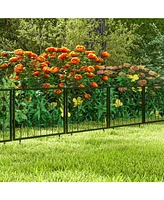 Slickblue Decorative Garden Fence with 8 Panels Animal Barrier-Black