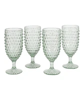 Martha Stewart Chauncey Hobnail Handmade Glass Goblet