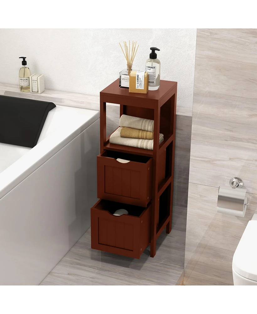 Slickblue Freestanding Storage Cabinet with 2 Removable Drawers for Bathroom