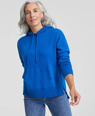 Charter Club Women's Solid 100% Cashmere Hooded Sweater, Regular & Petites, Created for Macy's