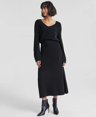 Charter Club Women's Cashmere A-Line Shaker Midi Skirt, Created for Macy's