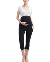 kimi + kai Maternity Essential Stretch Pocket Crop Leggings