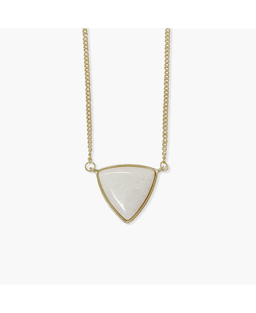 sanctuaire Sanctuary Project by White Pearlescent Statement Triangle Pendant Necklace Gold