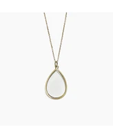 sanctuaire Dainty Stained Glass Tear Drop Necklace Antique Gold