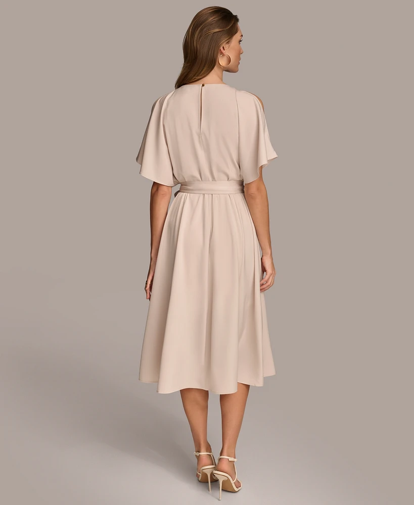 Donna Karan Women's Cold-Shoulder A-Line Dress