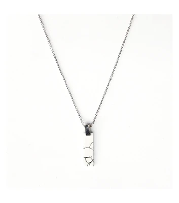 sanctuaire Sanctuary Project by Semi Precious White Howlite Dainty Pendant Necklace Silver