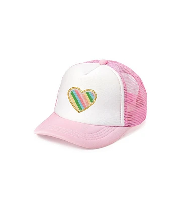 Sweet Wink Girls Rainbow Heart Patch Hat