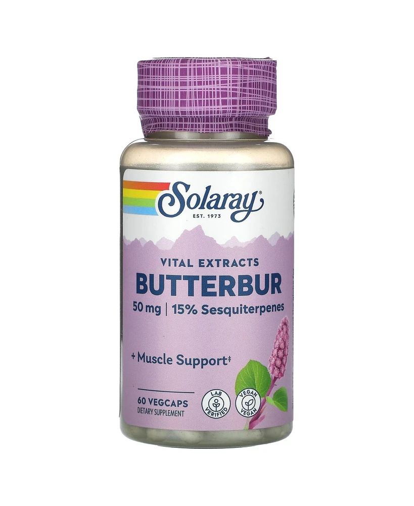 Solaray Vital Extracts Butterbur 50 mg - 60 VegCaps - Assorted Pre