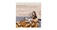 Slickblue Soft Warm Fluffy for Bed Luxury Plush Faux Fur Blanket-l