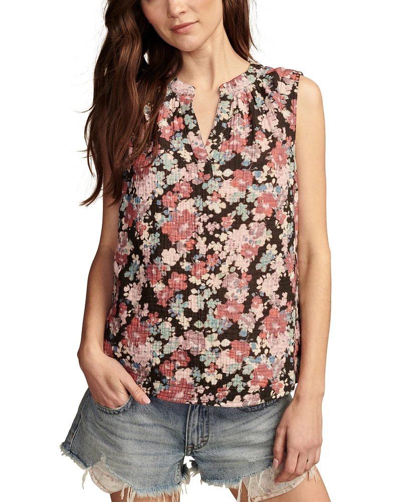 Lucky Brand Women's Cotton Sleeveless Popover Shirt