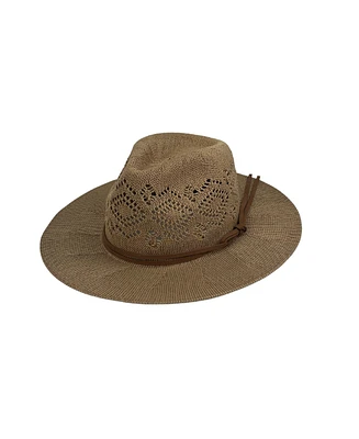 Marcus Adler Women's Packable Panama Hat with Suede Trim